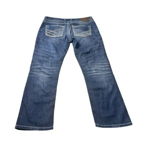 BKE Sabrina Bootcut Jeans Womens 31 Medium Wash Distressed Thick Stitch Low Rise thumbnail 4