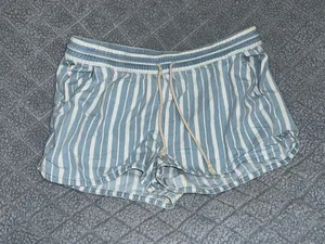 Aerie Striped Shorts Blue White thumbnail 1