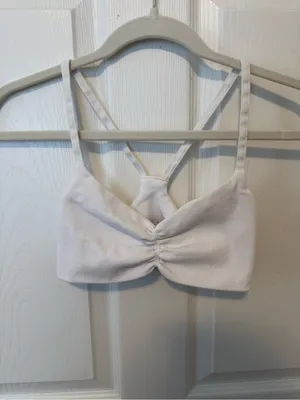 M/L FP Movement White Tighten Up Cinch Sports Bra thumbnail 4