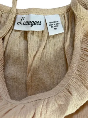 Loungees Cotton Gauzy Mini Tank Dress Beige Womens Size Medium NEW thumbnail 4