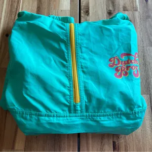 Dutch Bros Coffee Windbreaker Pullover Jacket Medium Green/Yellow Blue thumbnail 8