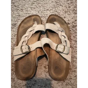 White Mountain Hobie‎ Braided Suede Slide Sandals Beige Women's Size 7M thumbnail 2