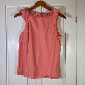 J.Crew Womens Coral‎ Pink Ruffle Rosette Cotton Sleeveless Blouse Top 6 Romantic thumbnail 7
