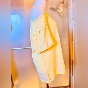 FREE PEOPLE We The Free Burnout Boyfriend T-shirt Yellow Short Sleeve CutOut Tee thumbnail 7