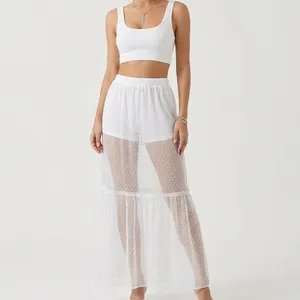 OFFLINE Aerie White Sheer Pointelle Mesh Maxi Skirt Medium Beachy Quiet luxury thumbnail 2
