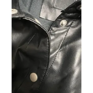 Bagatelle Collection Black Faux Leather Shacket Long Shirt Jacket‎ XL thumbnail 6