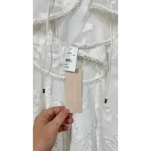KEEPSAKE The Label White Floral Embroidered Ruffle Midi Dress Bridal Romantic thumbnail 10