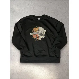 "Kinda Emotional" Flower Skull Sweatshirt Women’s M Black Gothic Emo Grunge Girl thumbnail 3