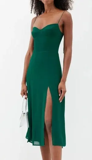 Reformation Juliette Dress Green 4 thumbnail 1