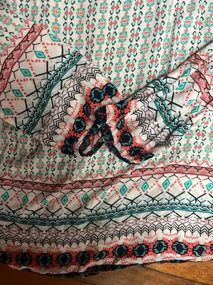Grand & Greene Tribal Print Boho Blouse with Tassels, Large thumbnail 6