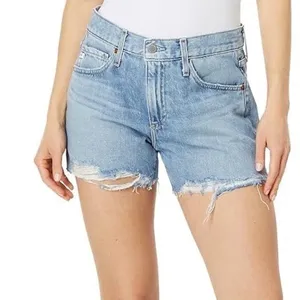 AG Adriano Goldschmied Hailey Cut-Off Denim Shorts Light Wash Blue Distressed 25 thumbnail 1