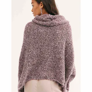 Free People Purple Cowl Neck Oversized BFF Sweater Medium thumbnail 2