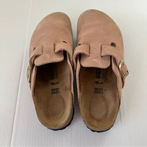 Birkenstock Boston Suede Mules Pink Clay, 7-7.5 (38) thumbnail 5