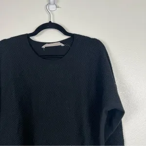 Athleta Waffle Knit Sweater Black Sz‎ S thumbnail 3