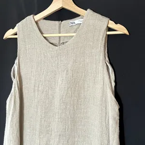 Zara a-line sandy sleeveless knee-length dress women's size XL summer boho flowy thumbnail 2