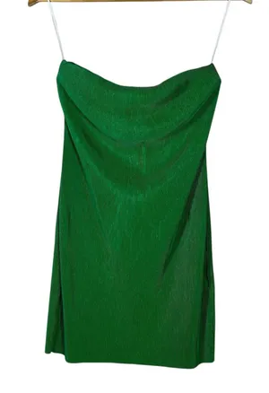 NWT Hello Molly Plisse Strapless Mini Dress Green Party Cocktail Night Out Sz 6 thumbnail 1