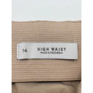 LOFT Trousers Womens‎ 14 Brown High Waist Elastic Back Ankle Pants Herringbone thumbnail 7