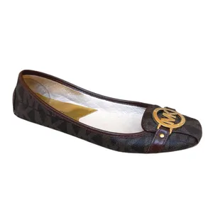 Michael Kors Fulton Moccasin Ballet Flats Brown Logo Monogram Women‎ 8M thumbnail 2