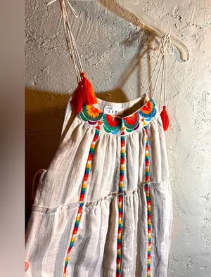 THML Multicolor Embroidered Dress NWOT Summer beach Bohemian resort thumbnail 1