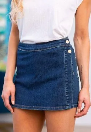 Judy Blue Dark Wash Denim Skort Size 2XL thumbnail 1