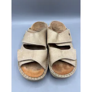 Finn Comfort 37 Sandals Leather Beige Adjustable‎ Strap Slides Comfort Shoes thumbnail 2