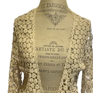 Urban Mangoz NWT Crochet Lace Tie Front Cardigan Coverup Cream X-Large thumbnail 2