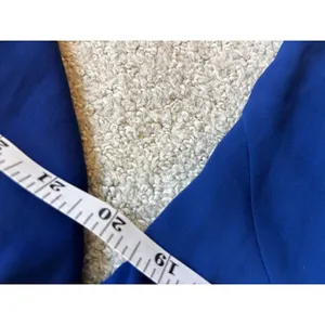 BCBGMAXAZRIA Blouse Large Blue Draped Open Back Dolman Sleeve Top thumbnail 6