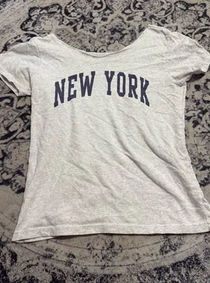 cut neck new york shirt Gray Size XS thumbnail 2