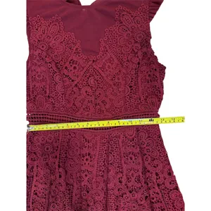Francesca's Women's Burgundy Lace Fit & Flare Dress Size S Party Cocktail thumbnail 8