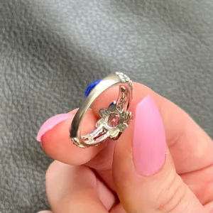 Silver Toned Flower Ring Size 8 thumbnail 5