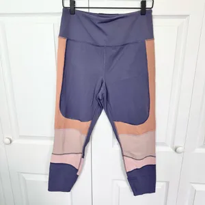 FP Movement by Free People Deep Purple and Coral & Pink Leggings LARGE thumbnail 2