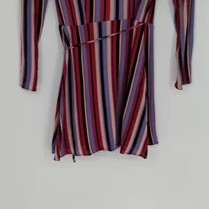 Reformation Anya Women's Wrap Dress Size Extra Small Vertical Stripe Colorful‎ thumbnail 13