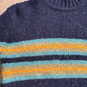 VTG J. CREW 100% Shetland Wool Black Stripe Mock Neck Sweater - Size S thumbnail 8