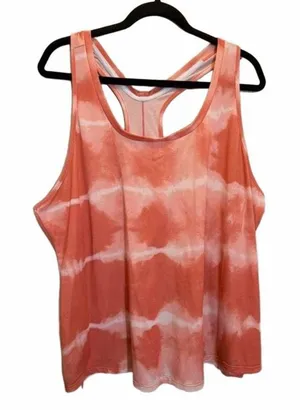 Nike Dri-FIT One Luxe Tie-Dye Tank Top Orange Peach thumbnail 1