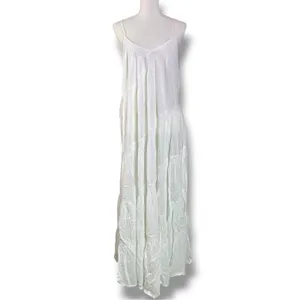 Free People Bohemian Ethereal Billowy Horizon Coast Maxi Dress White Large NWT thumbnail 6