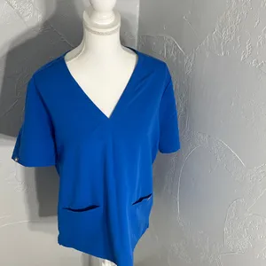 FIGS Royal Blue Scrub Top – Premium Medical Uniform with V-Neck. thumbnail 6