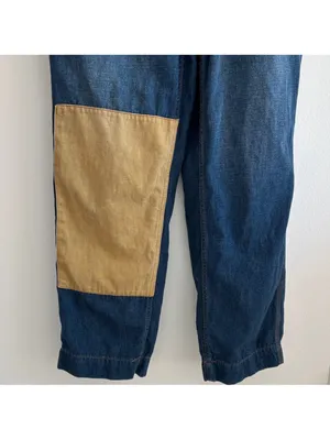 $128 We the Free Free people Carpenter Patched Dungarees jean overalls S thumbnail 7