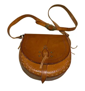 Leather Vintage Polish Folk Shoulder Festival Bag thumbnail 1