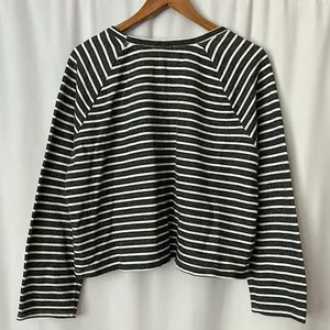 Beyond Yoga Comfy Black/White Striped Sweatshirt Top **Size L** thumbnail 2