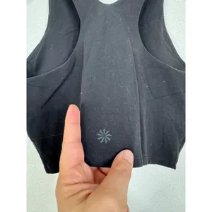 Athleta Conscious Crop Tank Top Black High Neck Racerback Built-in‎ Bra Small thumbnail 4