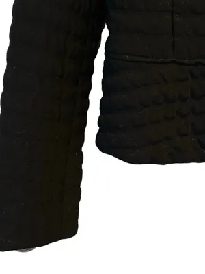 Armani Collezioni Black Quilted Jacket 90s Minimalist Size 12 Large thumbnail 7
