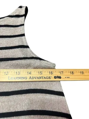 Black and beige striped tank top thumbnail 6