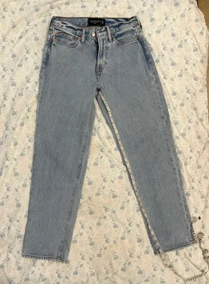 Abercrombie & Fitch Light Blue Straight Leg Jeans thumbnail 2