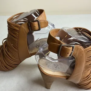 Vince Camuto Women Tan Strappy Cage Open Toe Heel Sandals Size 8 thumbnail 6