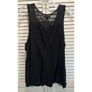 American Eagle Black Tank Top Blouse Size XL Crochet Detail Scoop Neck Boho thumbnail 4