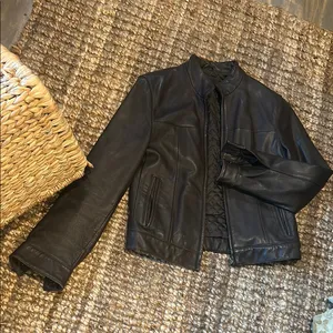Ritz USA Vintage Brown Leather Moto Jacket Size Medium thumbnail 2