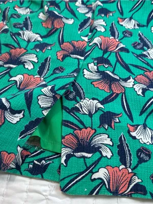 J. by J.Crew Women's A Line Skirt Green Floral Pencil Size 8 Lined 100% Cotton thumbnail 9