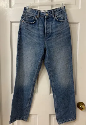 Reformation Cynthia High Rise Straight Long Jeans 25‎ Colorado Wash Denim 90s thumbnail 1