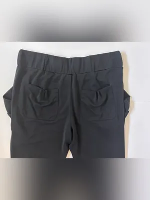 Free People Black Slouchy Harem Pants Draped Pocket Cropped Tapered thumbnail 7