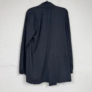 Nyah Grey Ruffed Open Front Cardigan Sweater Womens XL Lagenlook Artsy Whimsical thumbnail 10